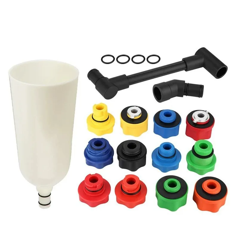 15PCS/Set Car Topping Up Engine Oil Filling Funnel Set Universal Oil Filter Tool Kit Filling System