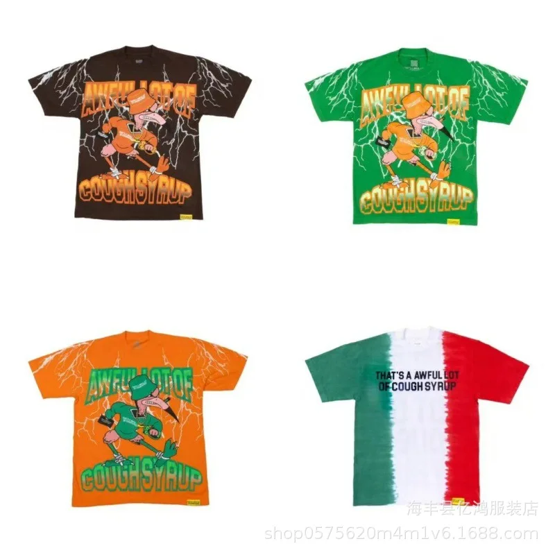 That's A Awful Lot of Cough Syrup Short Sleeve Summer Cotton Beverage Cup Pattern Graffiti Letter Logo Tshirt Men Women Top Tees