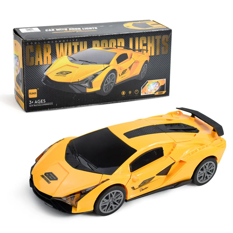 Carro de corrida elétrico da polícia das crianças deformação universal da roda com luz da música, presente do brinquedo dos esportes do carro elétrico dos meninos