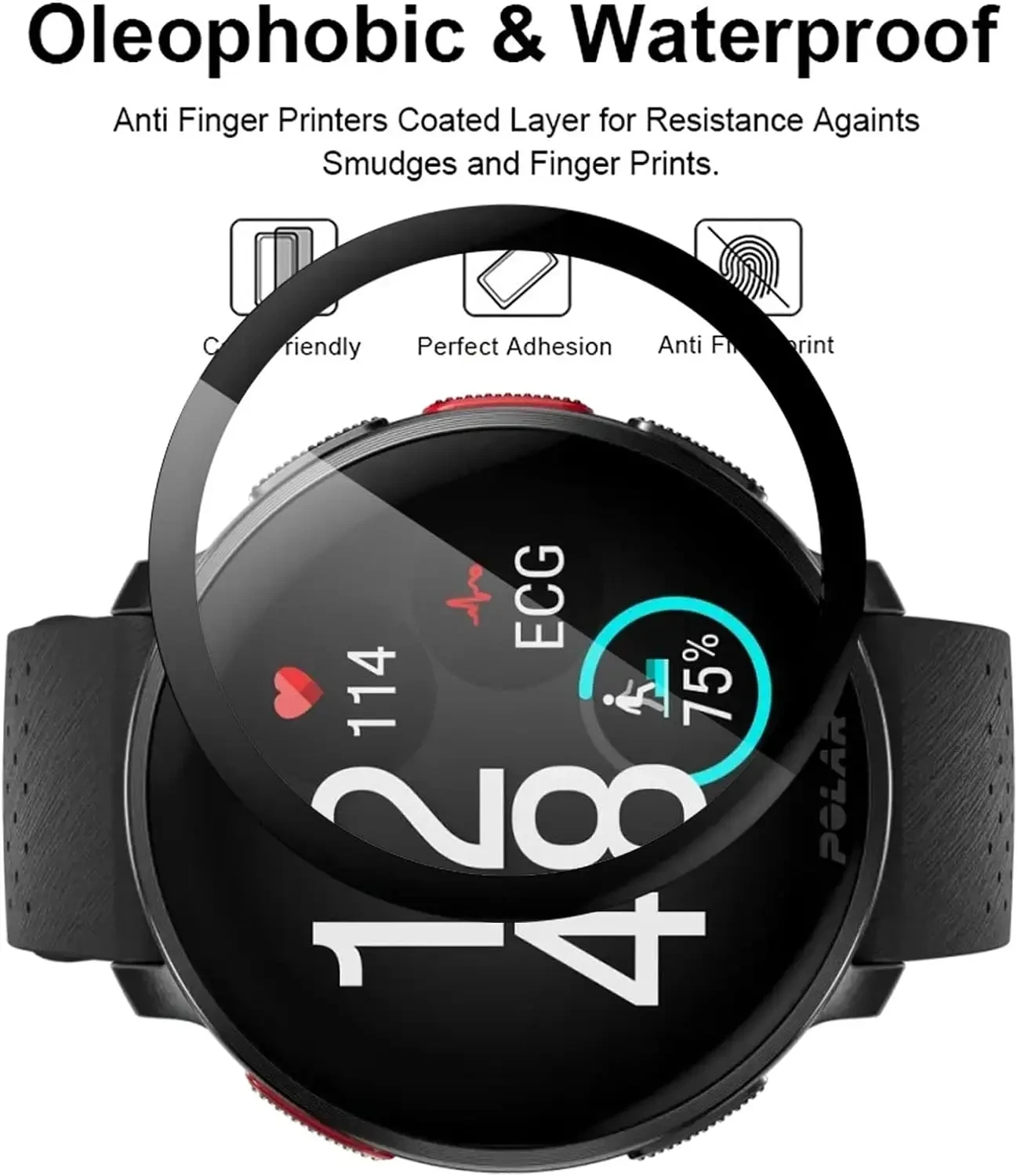 Película protectora de pantalla para reloj inteligente Vantage V 3, película de PMMA 3D 2 piezas, sin cristal