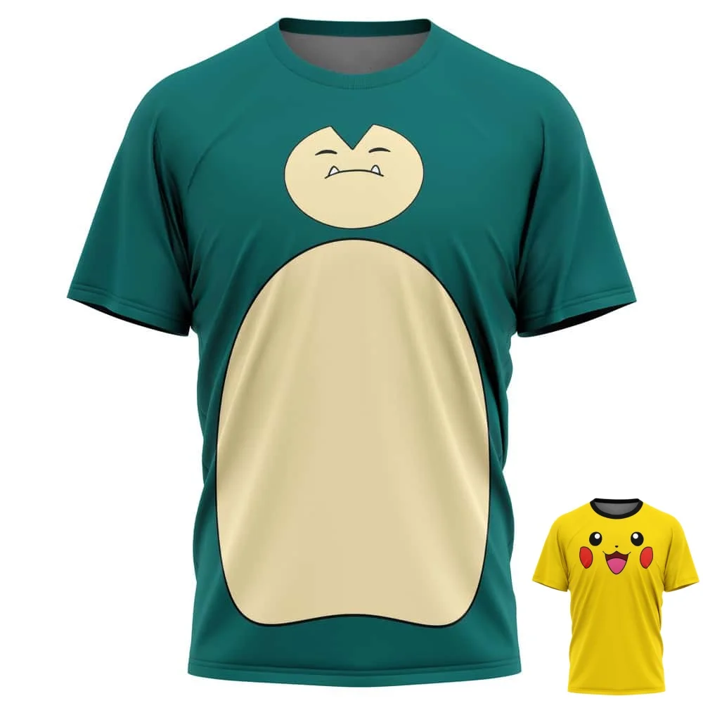 Anime Pokémon Genie Kreatives Big-Head Performance Fitness Sport T-Shirt für Erwachsene/Kinder Bedrucktes Schnelltrocknendes Oberteil KINDER