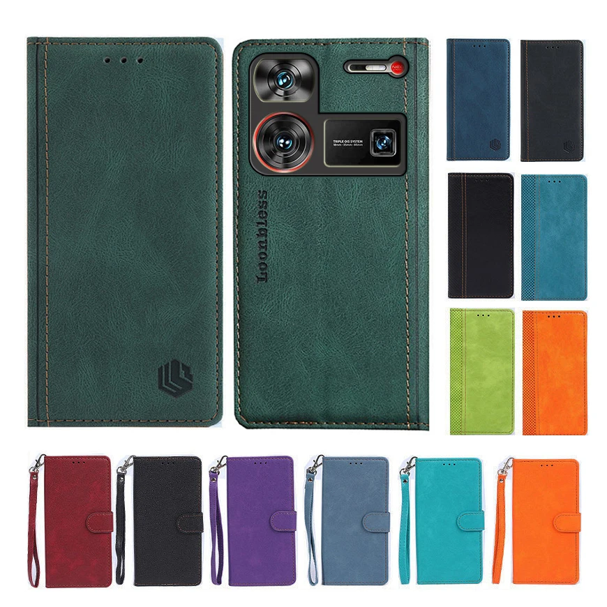 Nubia Z60 Ultra Leather Flip Case For ZTE nubia Z60 Ultra Phone Case Etui ZTE nubia Z 60 Ultra Z60Ultra 5G Cover Global Version