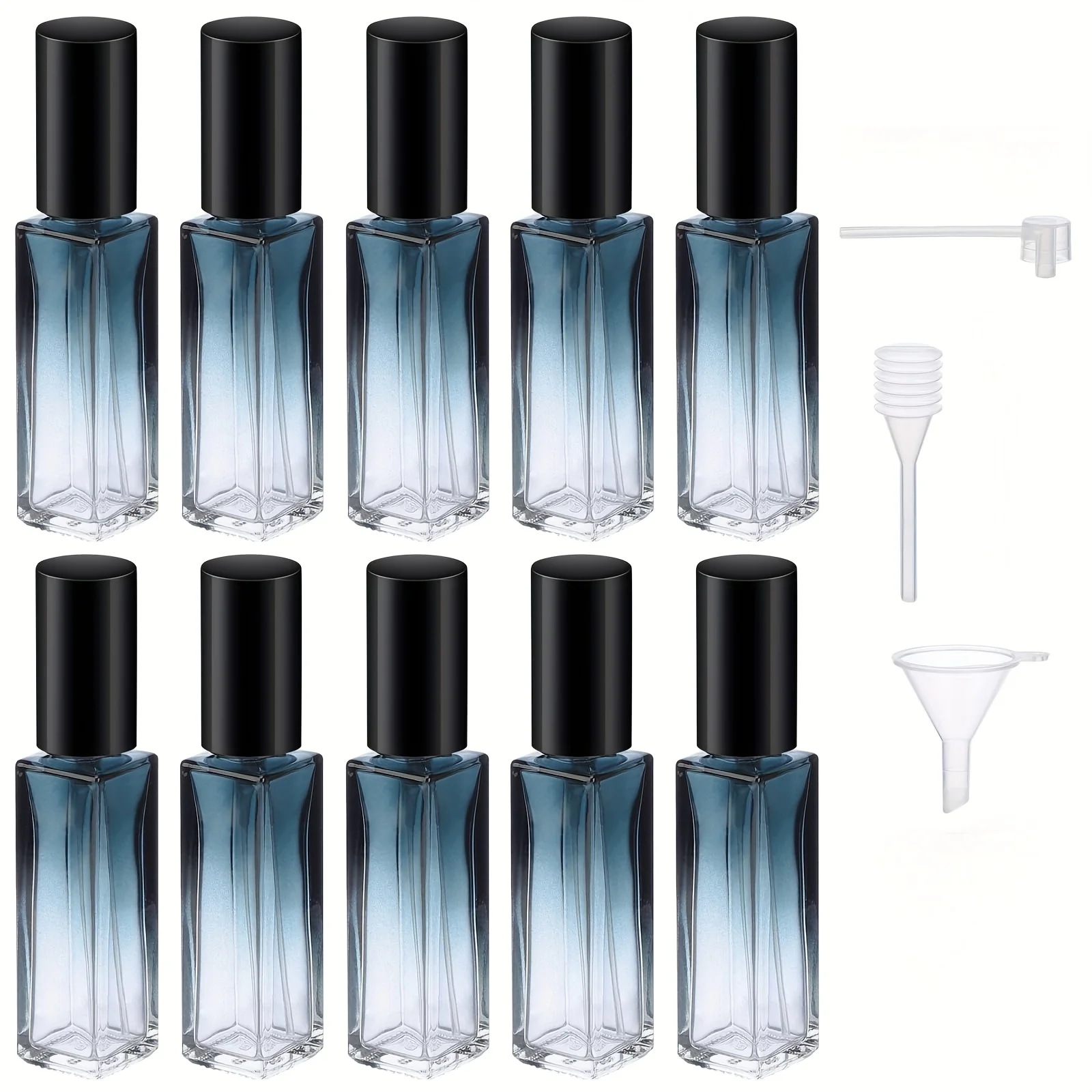 10 pièces bouteille de parfum vaporisateur vide atomiseur de parfum rechargeable avec 3 accessoires anti-fuite brume Fine bouteille de voyage haut de gamme (8 ml)