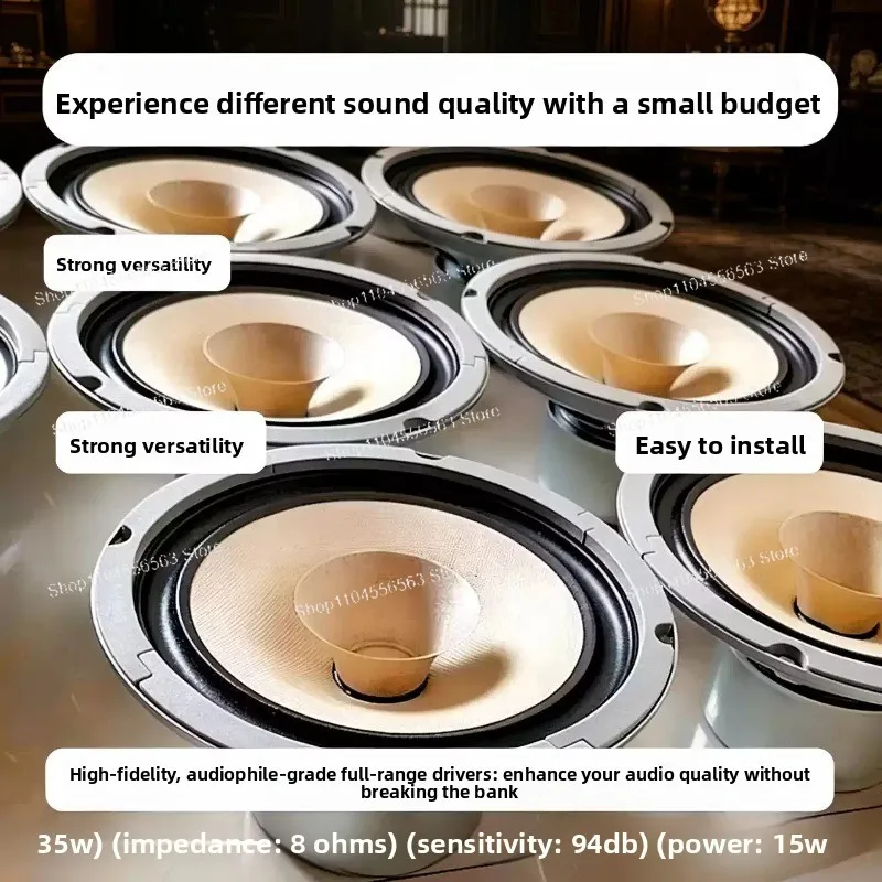 

6.5 Inch Full Range Woofer Speaker Driver, 40-80W 8 Ohm Mid-Bass Loudspeaker Unit (1 Pair)