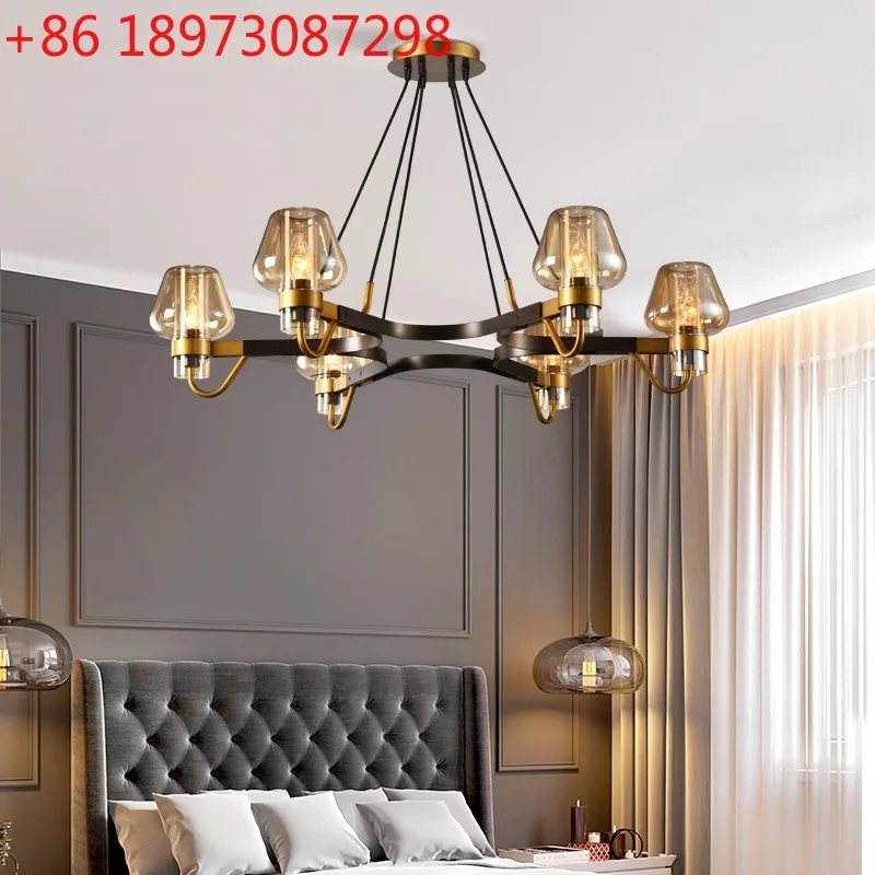 

Nordic creative living room chandelier bedroom study modern simple bar long dining room lamps