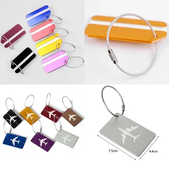 Yaratıcı uçan alüminyum alaşım bagaj etiketi bavul kimlik adresi tutucu bagaj yatılı etiketi taşınabilir etiket seyahat aksesuarları