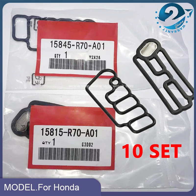 10Set Head Cylinder Valve Solenoid Gasket 15815-R70-A01 15845-R70-A01 For Honda Accord Odyssey Pilot RDX 15815R70A01 15845R70A01