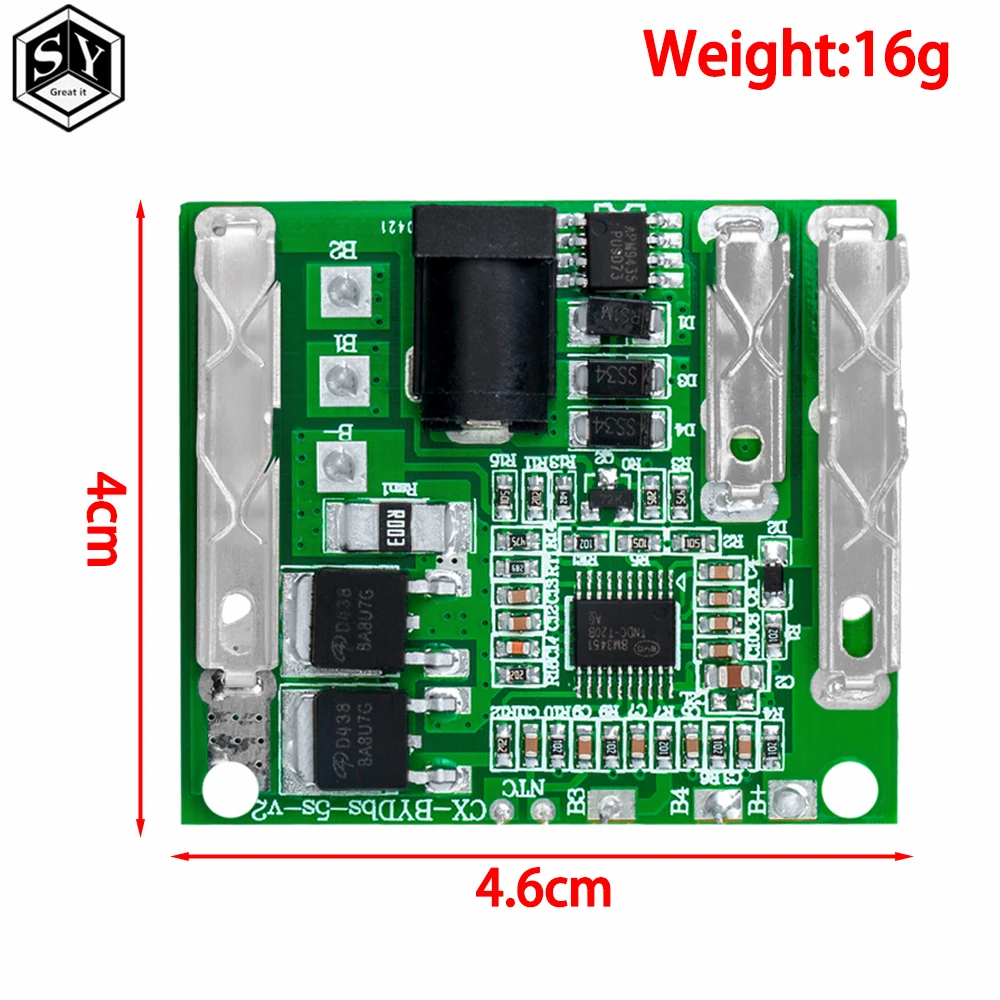 5S 18V 21V 20A Battery Charging Protection Board Li-Ion Lithium Battery Pack Protection Circuit Board BMS Module For Power Tools