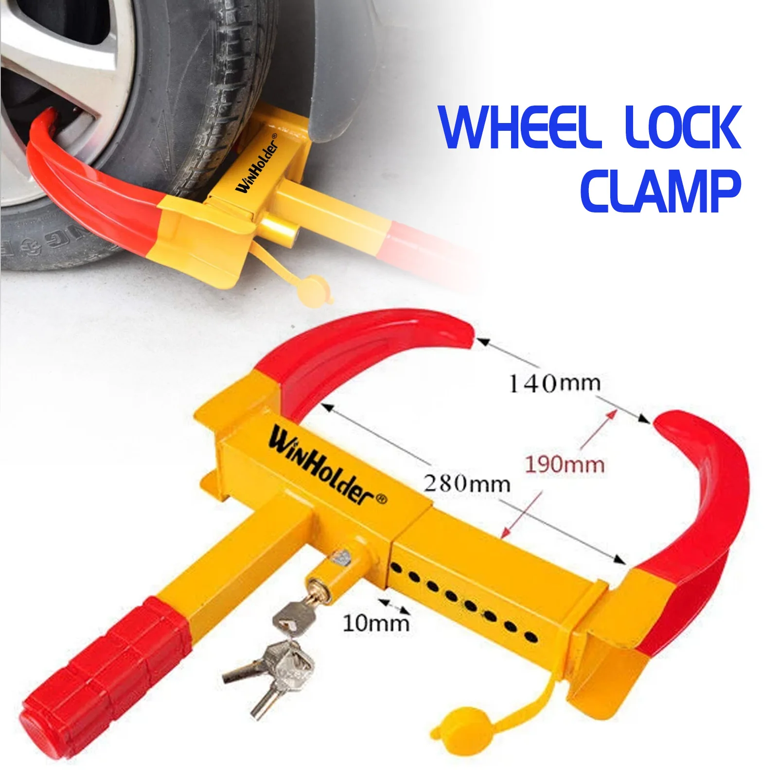 

Универсальный замок-фиксатор для колес, регулируемый, на 9 отверстий, противоугонный, для прицепов, стальной замок для шин для автомобилей, грузовиков, квадроциклов