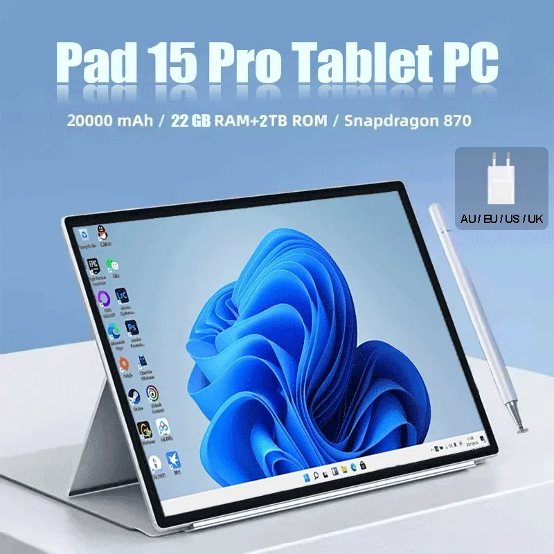 2026 New Original Global Edition Tablet Android 14 Pad 15 Pro 22GB+2TB Snapdragon 870 Tablet 5G Dual Sim Card Hd Full Screen