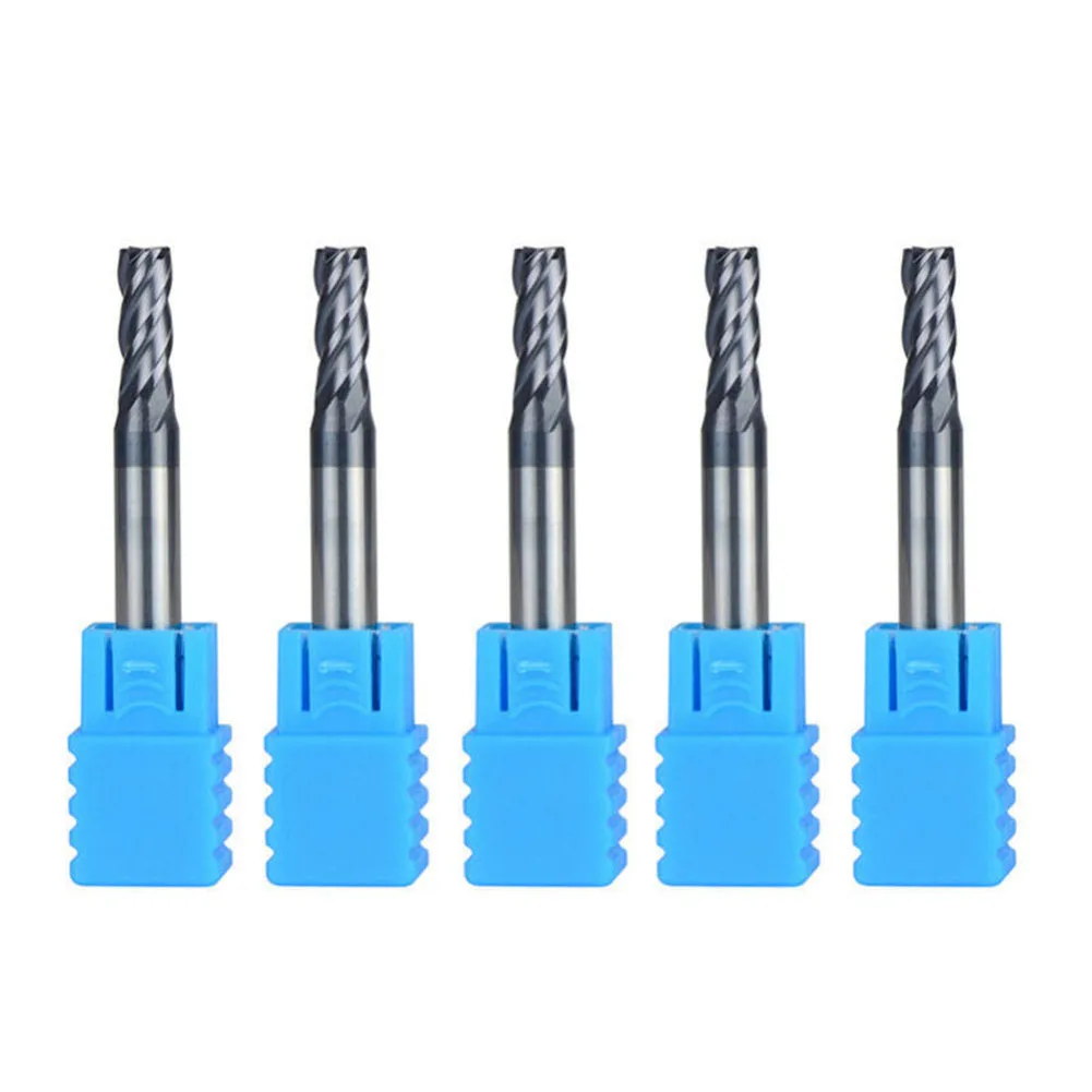 

5pcs End Mills 5mm Cutting Dia Carbide End Mill Bit 4-Flute 6mm Shank HRC45 Length 50mm Metalworking Machinery Accessories