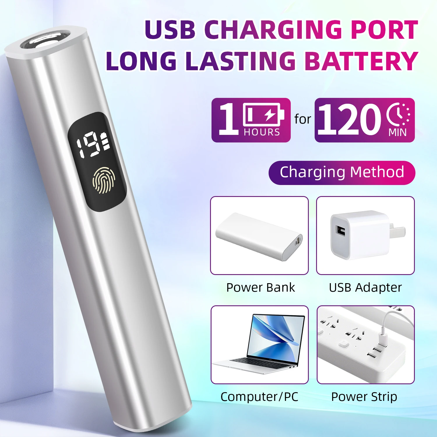 ミニポータブルUV LEDネイルドライヤー - 充電式ハンドヘルドジェルポリッシュ硬化ランプ、コンパクトなアルミニウム合金デザイン