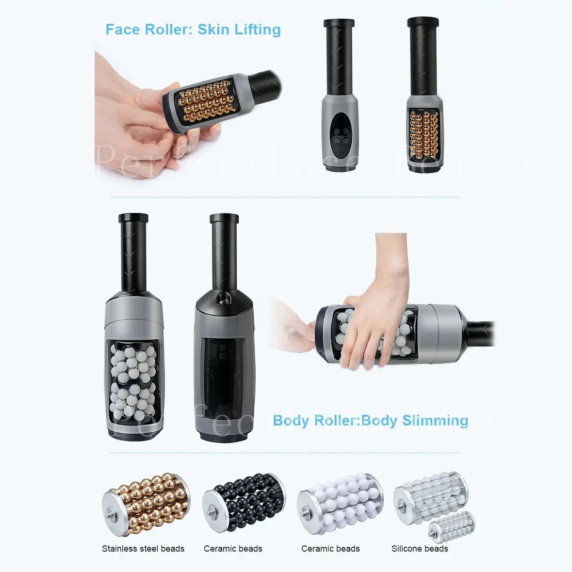 Portable Upgraded Handle Inner Ball Roller Physiotherapy Roller Body Contouring Eliminates Pain AntiCellulite Slimming Machine