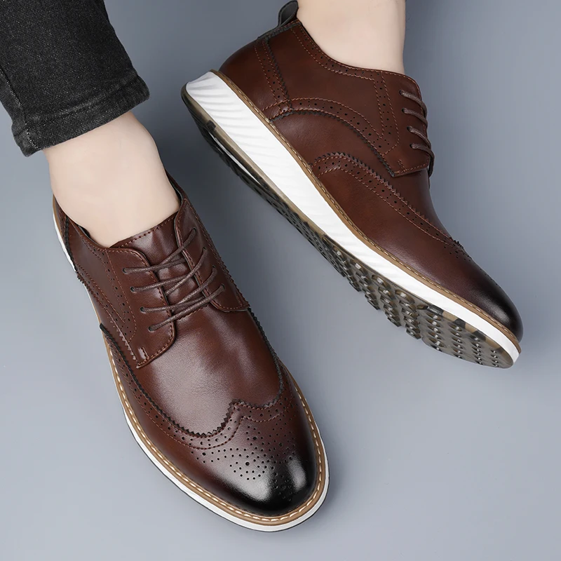 

Men's Luxury New Business Leather Shoes Comfortable gentleman style Daily office work -46 Outdoor Fashion Street Versatile