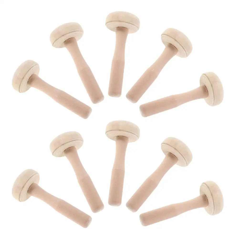 

10 Pcs Woodblock Carving Kit Durable Wooden Printmaking Tools Mushroom Theme DIY Supplies Beige Color Handmade Crafts