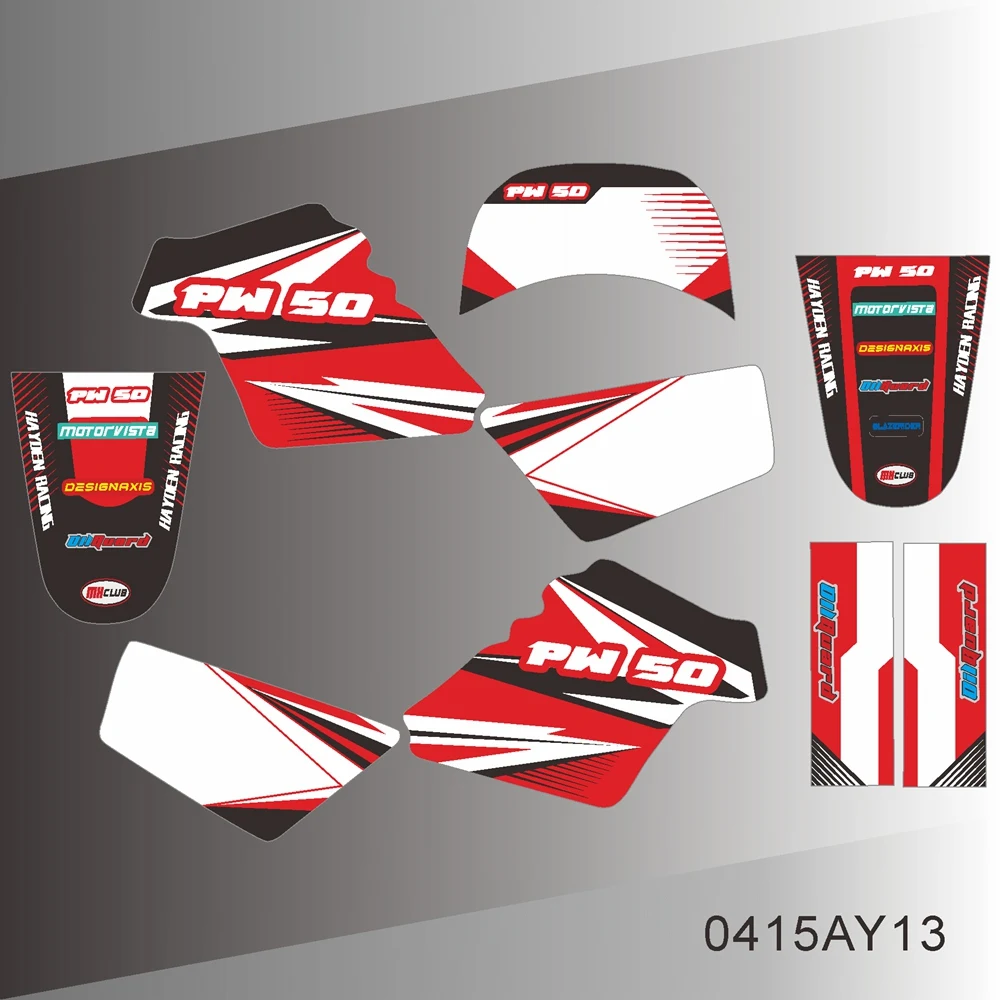 For YAMAHA PW 50 PW50 Full Graphics Decals Stickers Motorcycle Background Custom Number Name