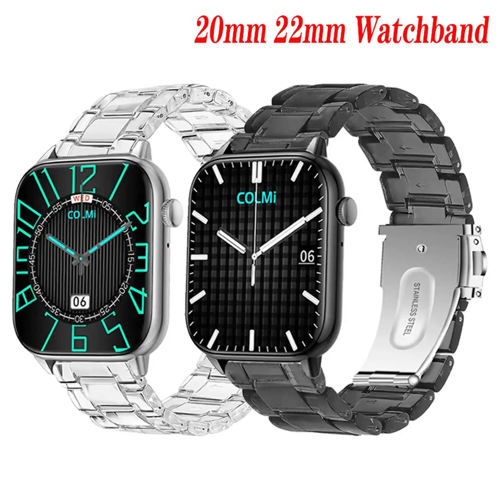 Celar Resin Watchband For Colmi V70 i10 i30 i31 p30 p20 Plus Smart Watch Bracelet For COLMI C80 C61 C60 p28 plus Wristband Strap