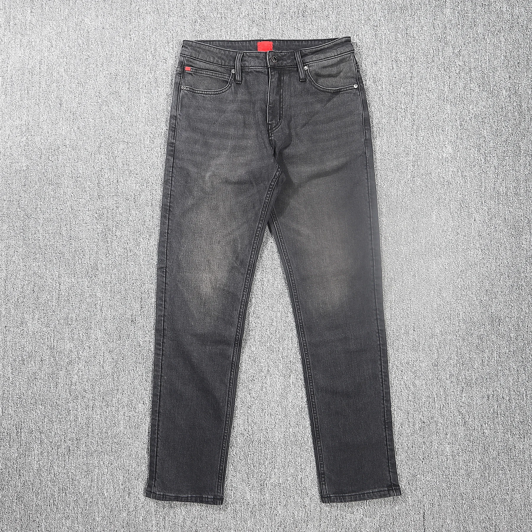 

Мужские джинсы с флисовой подкладкой, прямые, зауженные, со средней посадкой, из эластичного хлопкового бленда, зимние, повседневные