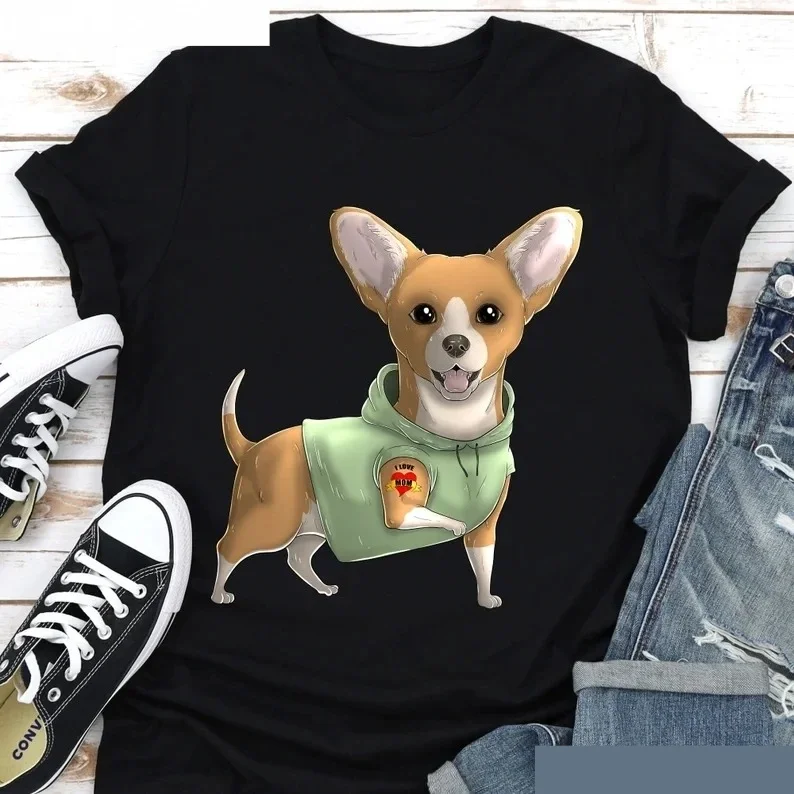 Yorkshire Terrier T-Shirt I Love Mom Tattoo Mother's Day Mom's Birthday Gift Puppy Summer Harajuku Print Girls Animal Tee Shirt