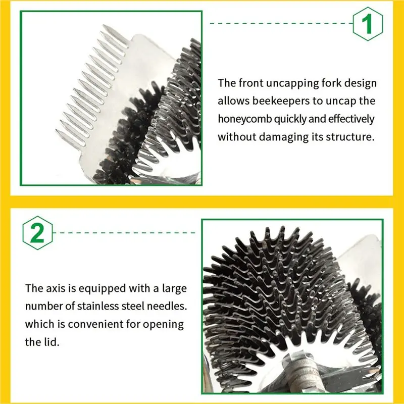 B08B-Honey Harvesting Tool For Efficient Honey Collection Multi-Function Gear Uncapping Fork For Beekeepers
