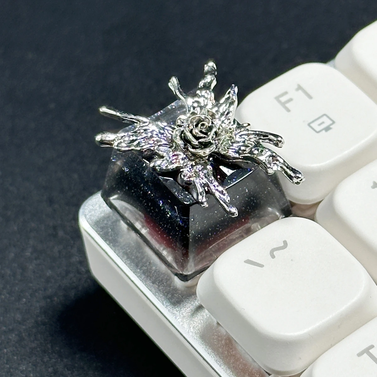 Black Butterfly Girl Metal ESC Keycap (OEM)