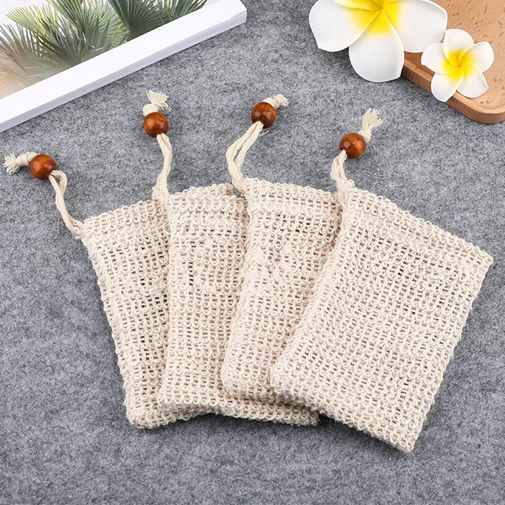 Linen Foaming Net Portable Reusable Body Arm Deep Washing Bath Mesh Bag Toilet Massaging Foam Maker Accessories