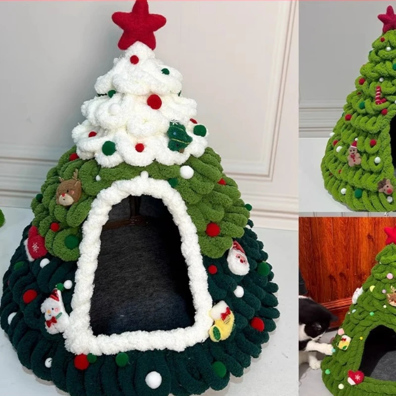 Cama de gato de inverno quente e fofa casa aconchegante macio pelúcia suprimentos para animais de estimação acessórios produtos coisas coisas cama para gatos móveis