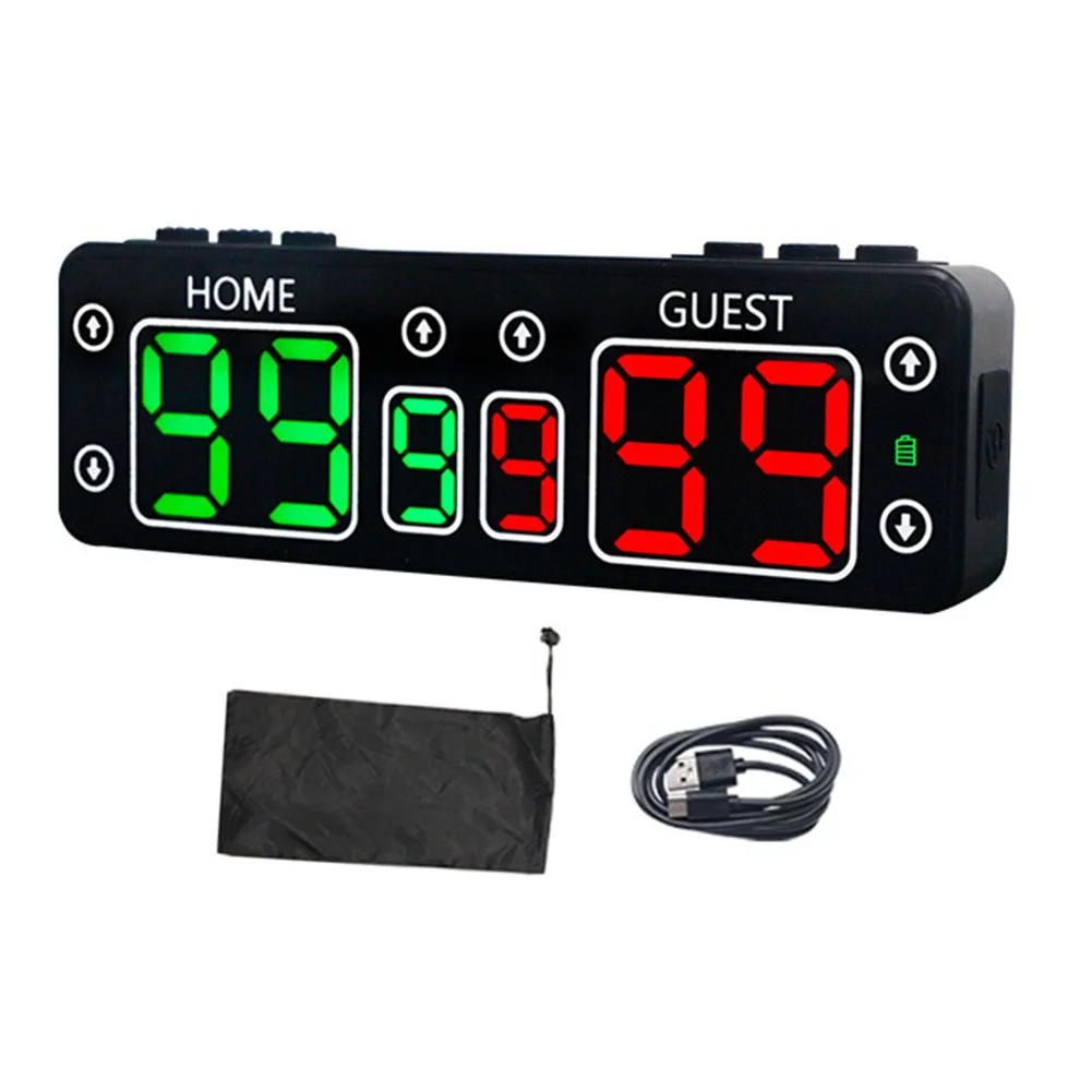 Rechargeable LED Scoreboard for Sports For Basketball Football Rugby Compatible with Touch Buttons and Magnetic Design