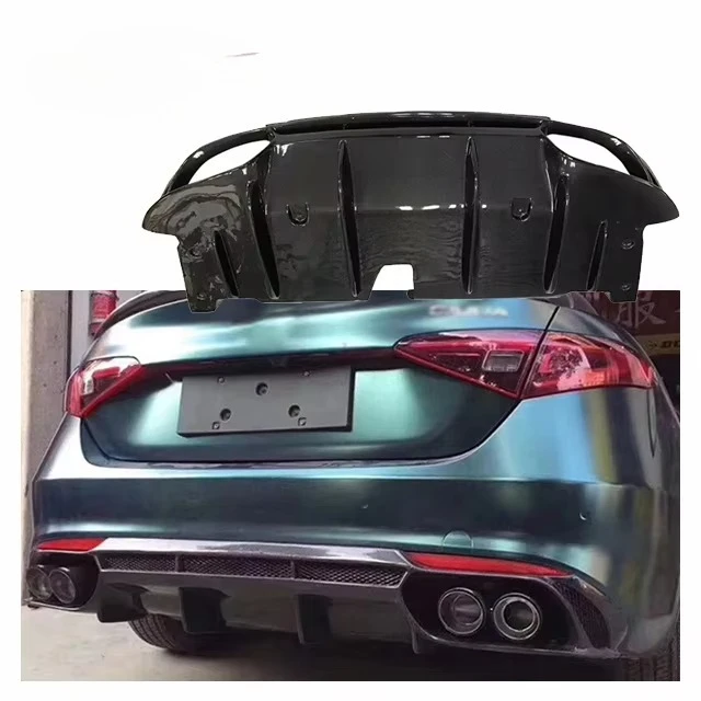 

For Alfa Romeo Giulia Carbon Fiber 4 Out Diffuser Body Kit Giulia Carbon Fiber Rear Diffuser for 4 Exhaust