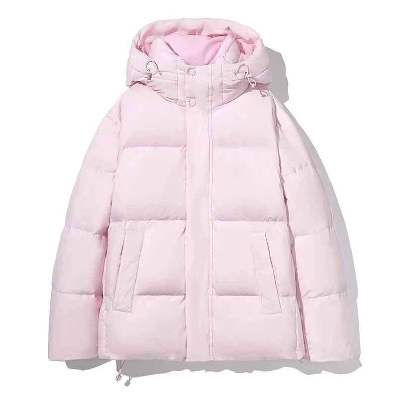 Chaqueta de plumón corta para mujer, abrigo con capucha holgado y grueso con plumón de pato blanco 90, chaquetas informales holgadas para mujer, Parker cálido para invierno 2025