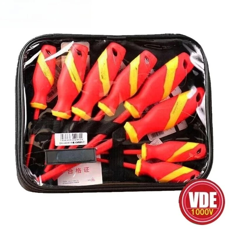 

With Magnetic Slotted Phillips 8PCS Insulated Screwdriver Sets 1000V VDE Slotted Phillips Screwdrivers