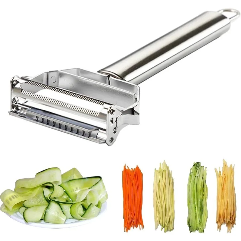 Multifunctional Fruit Vegetable Peeler, Stainless Steel Julienne Peeler, Potato Carrot Cucumber Grater, Kitchen Vegetable Slicer