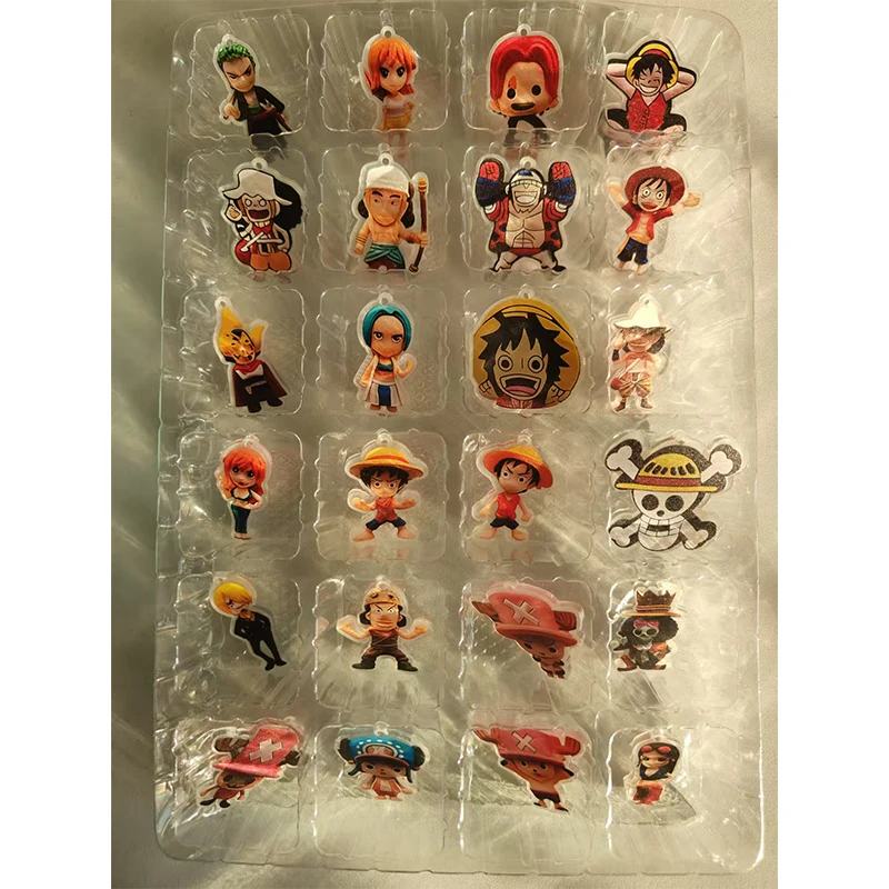 Calendario de Adviento de Navidad de una pieza acrílica 2D, día Fun24Days, caja ciega de cuenta regresiva de Halloween, colección de Anime, regalos de juguete, caja ciega