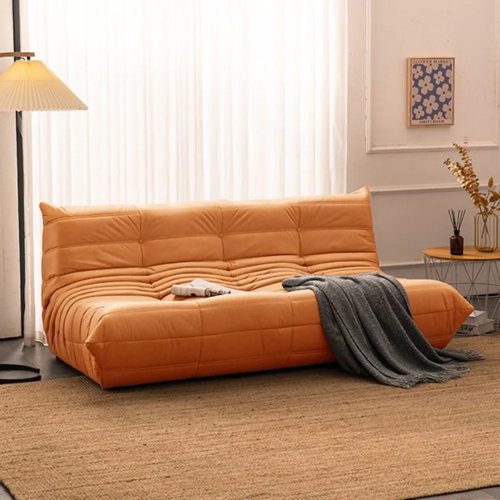 Two seat sofa Nordic luxury caterpillar sofa small apartment online celebrity living room fabric lazy three-person