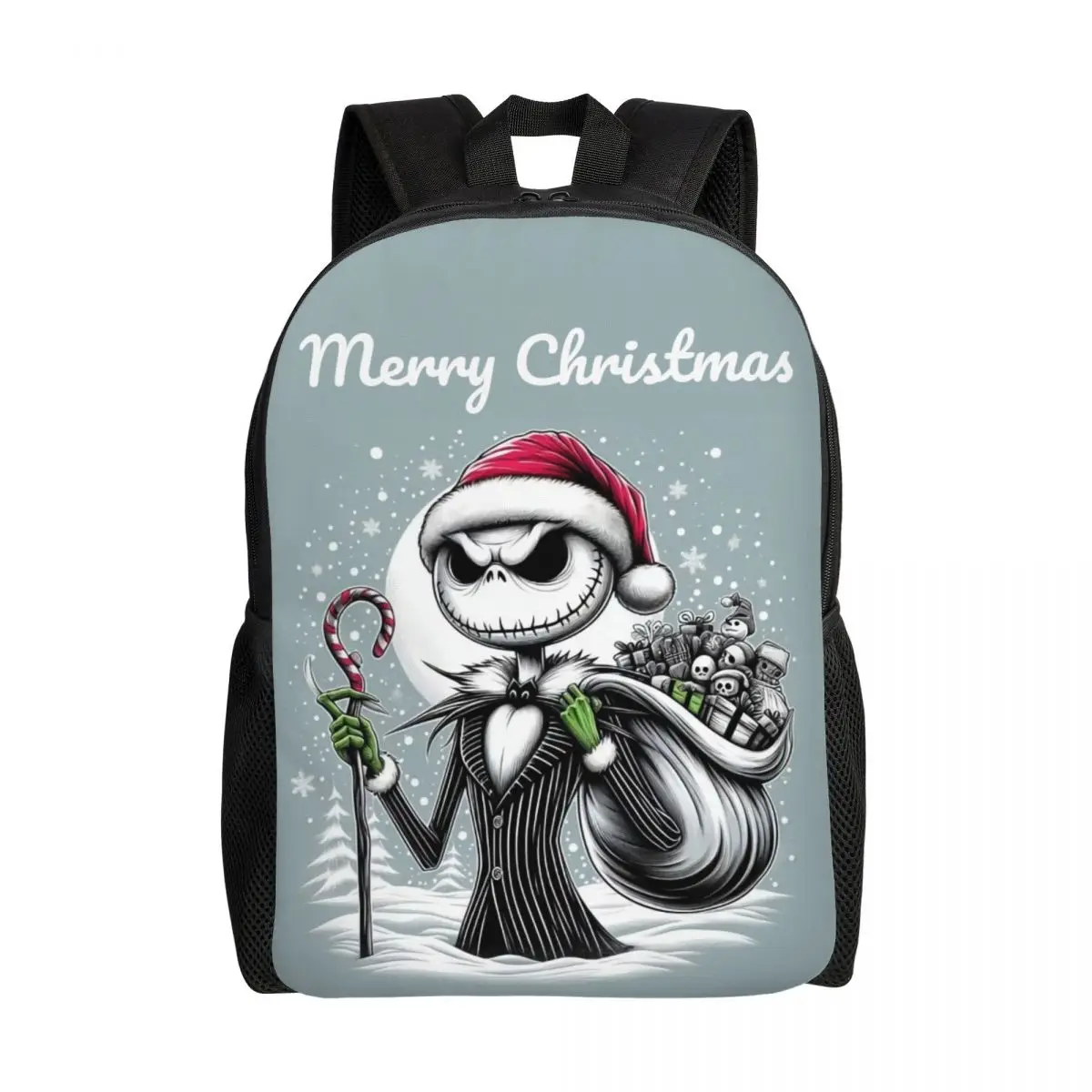 

Рюкзак под заказ для ноутбука на Хэллоуин Jack Skellington, женский и мужской Базовый Рюкзак для книг для школы колледжа, сумка Кошмар перед Рождеством