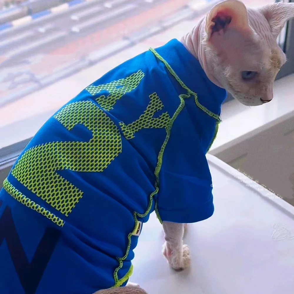 Abrigo fresco manga larga protector solar para gato Sphynx azul - imagen 3