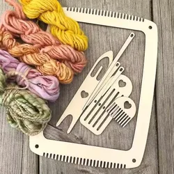 Wooden Weaving Looms Kits DIY Coaster Knitting Loom Hand Knitted