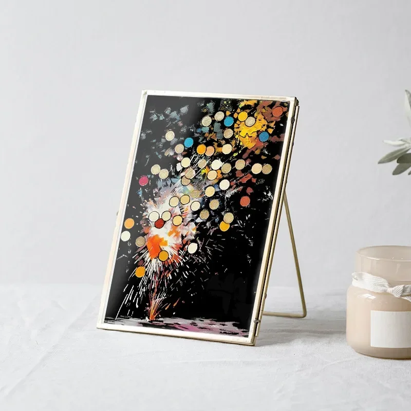 4枚セット DIY 手描き 光る絵 グロー スクラッチペイント カラフルな厚紙絵 クリエイティブな絵を描く