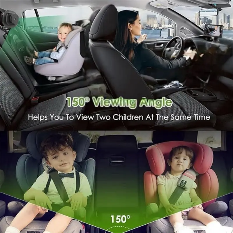 【BRILLIANT 】Car Baby Monitor 1080P Dual Lens, 5Inch IPS Screen, Adjustable Lenses, 2 Mounting Options, Rear Seat View