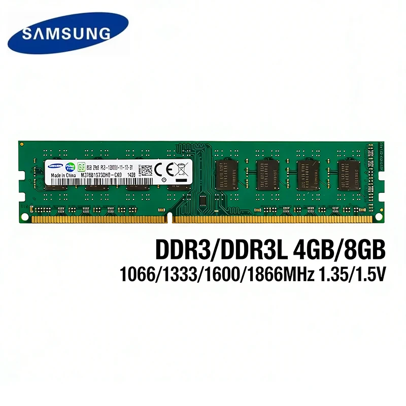 SAMSUNG DDR3 DDR3L RAM 8GB 4GB 1600MHz 1333MHz 1866MHz Pamięć RAM do komputerów stacjonarnych PC3-12800U DIMM 240Pins 1.5V 1.35V Memoria RAM DDR3 — zdjęcie produktu 2