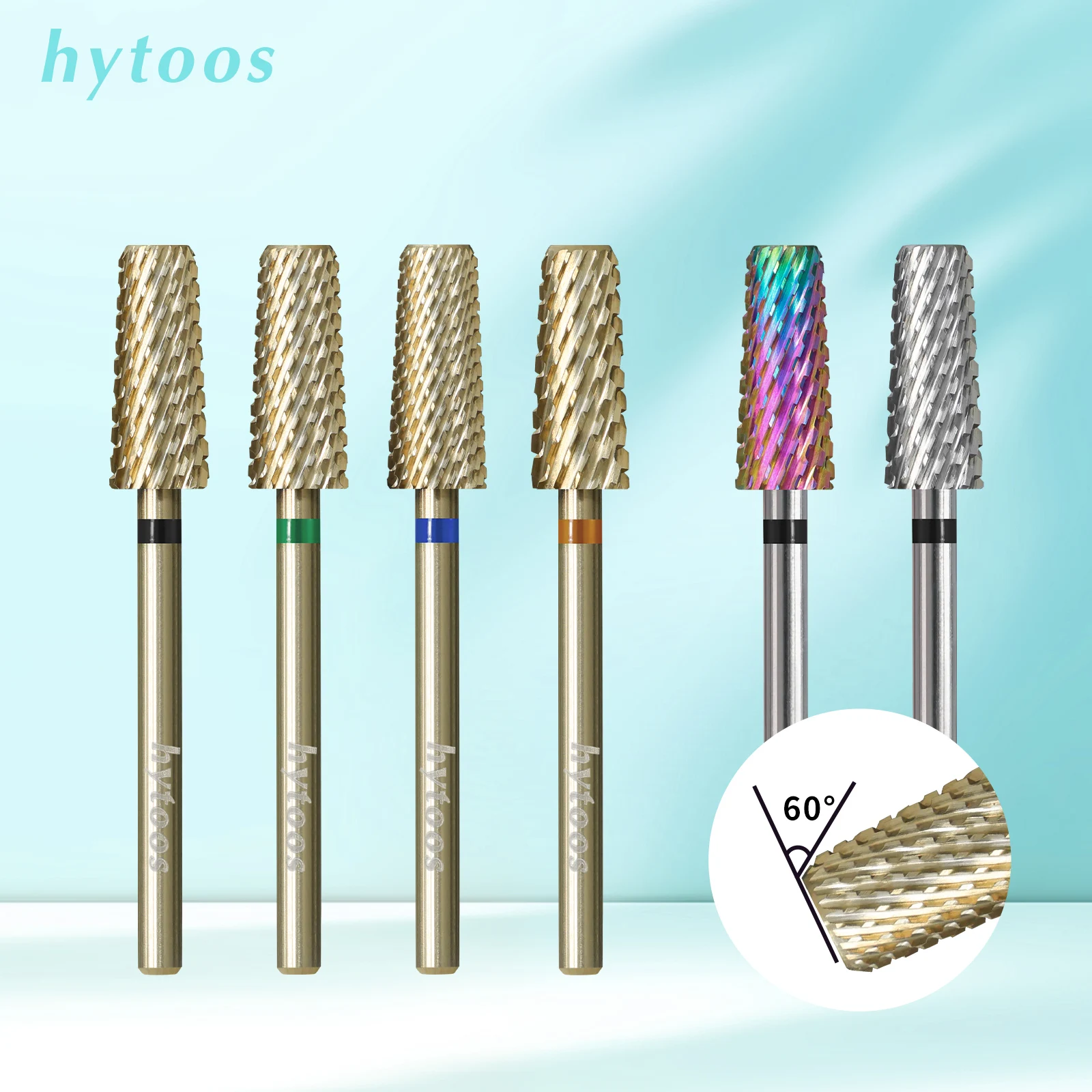 HYTOOS Pro Hartmetall Konische Nagel Bit Sicherheit Fase Konische Nagel Bohrer Bits für Gel Polnisch Entfernung Datei Bohrer Zubehör Werkzeug