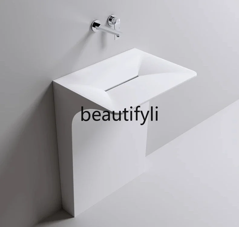 

ss26 Creative column basin acrylic integrated molding 7-character special-shaped floor-to-ceiling family villa