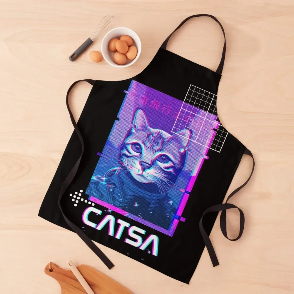 

Vaporwave Cat 3 Apron For Women Kitchen Kitchen Accessories 2022 Apron