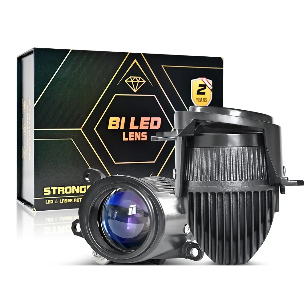 Waterproof 2 Inch Bi-Led Fog Light Projector Lens and Accessories for Toyota GM Models - 12V 45W 3000K 4300K 6000K Hi Lo Beam