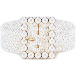 95cm long Pearl Belts Gift for Women Wedding Sash Belt for Dress Crystal Rhinestone Off White Waist Chain