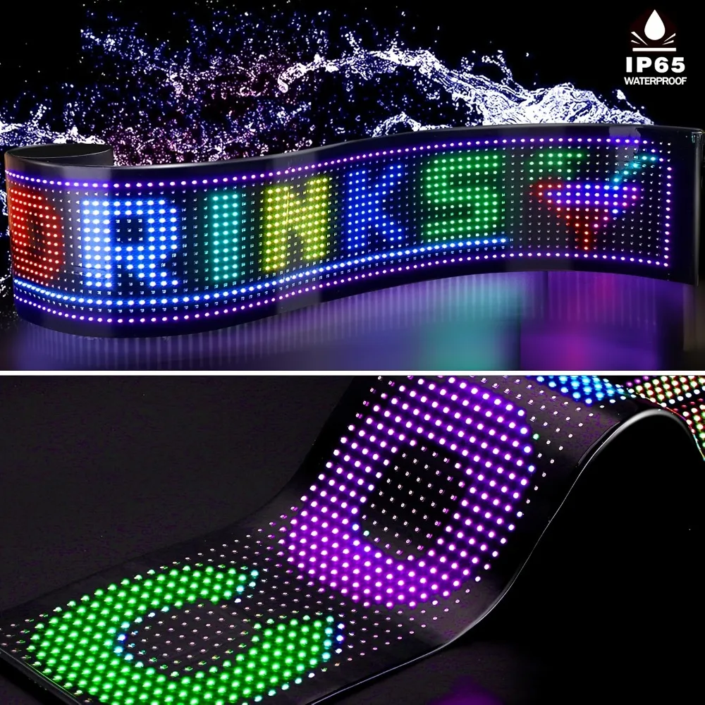 2 قطعة عيون الشيطان ضوء LED مرنة مصفوفة بكسل لوحة DIY بها بنفسك الرسوم المتحركة نمط للبرمجة LED تسجيل App التحكم لزجاج سيارة