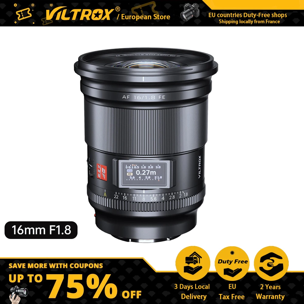 VILTROX 16mm 24mm 28mm 50mm F1.8 for Sony E Mount Camera Lens Full Frame Portrait Sony FE Lens Auto Focus Large Aperture A7CR