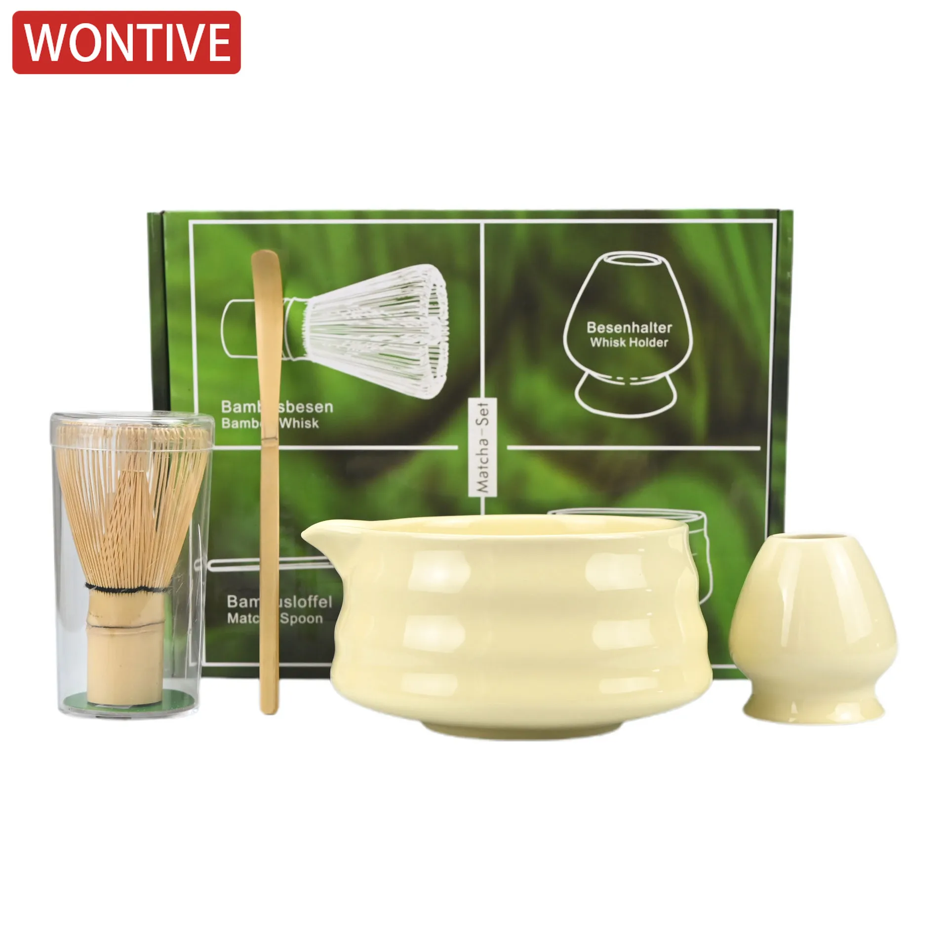 

4/5PCS Japanese Matcha Tea Set Whisk Stand Tea Ceremony Matcha Bowl Grinder Brushes Tea Tools Holder Tea-making Tea- Accessories