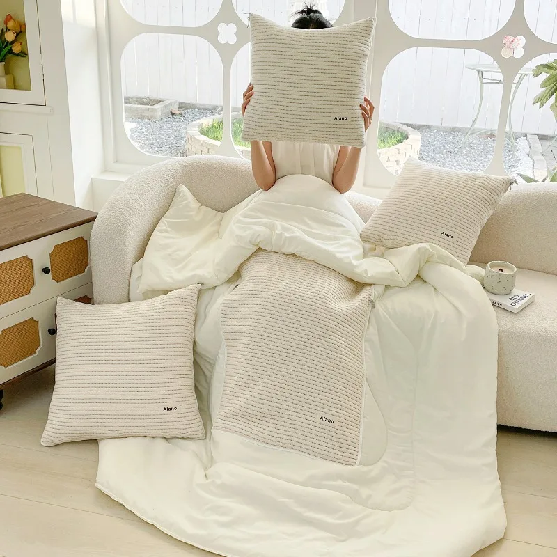 Premium throw pillow quilt dual-purpose two-in-one foldable office nap blanket car pillow head quilt