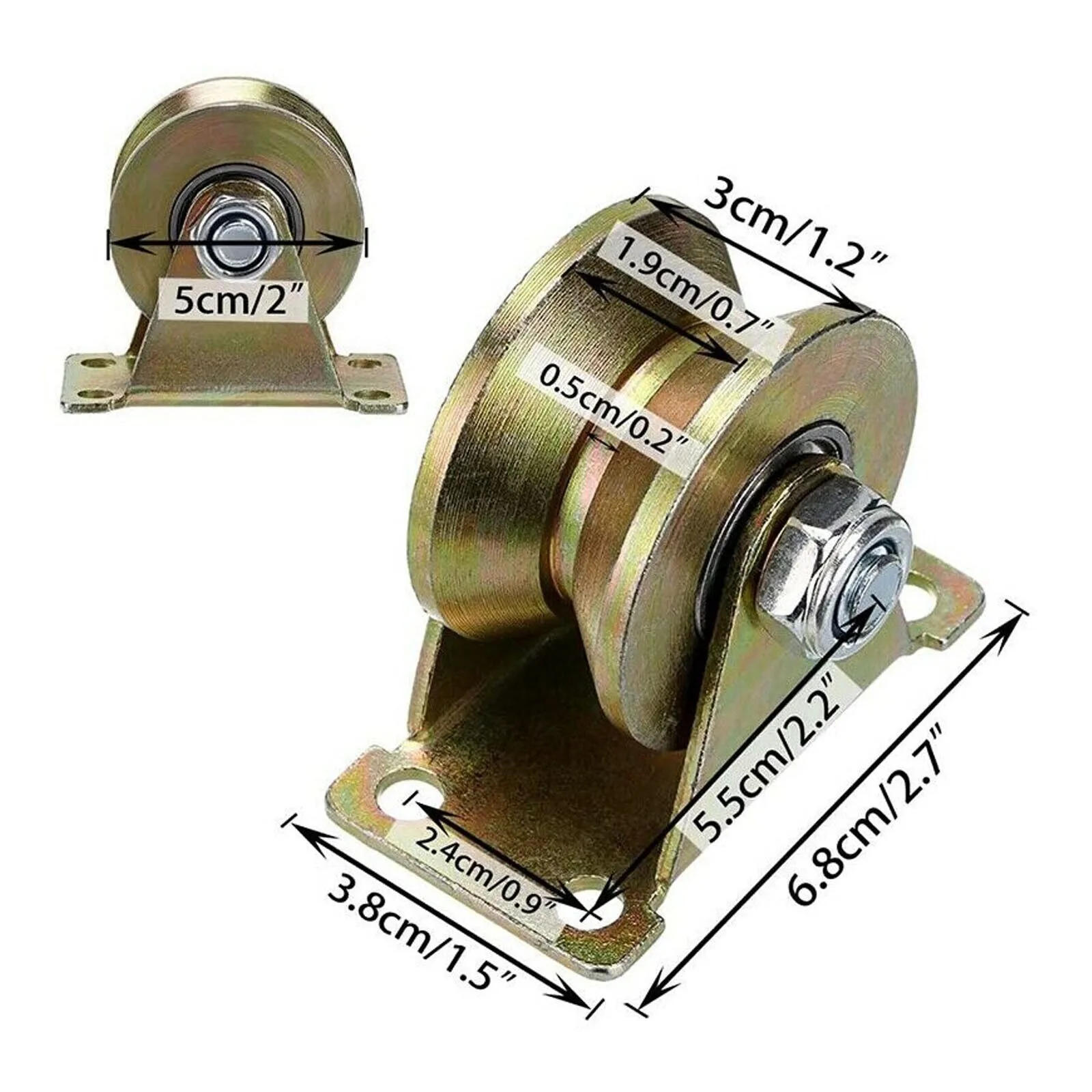 US Sliding door casters are suitable for V-track 2-inch V-groove wheel 4-piece steel roller -